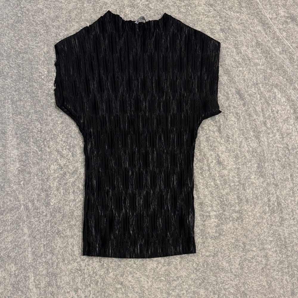 Zara Black Textured Women's Blouse